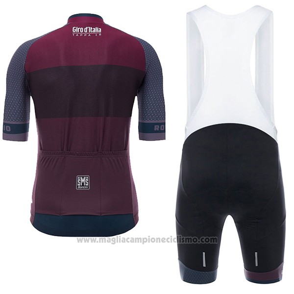 2017 Abbigliamento Ciclismo Giro d'Italia Coppi Fuxia e Marrone Manica Corta e Salopette